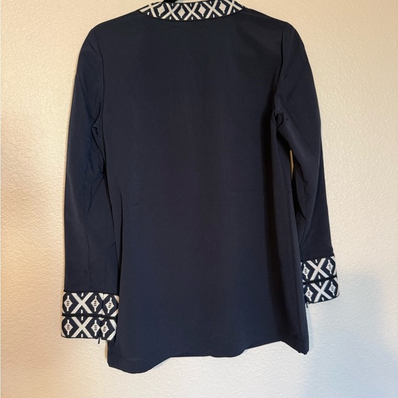 Tory Burch Dark Blue Tunic with Patterned Trim size 4 - Picture 9 of 10